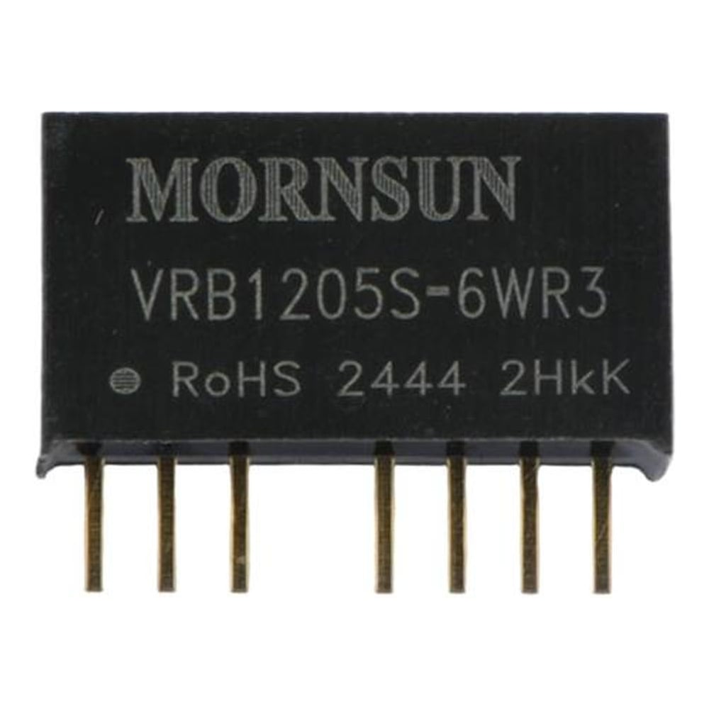 Изображение товара Блок питания MORNSUN VRB1205S-6WR3 на печатную плату, DC/DC 6 Вт 5 В, изолированный, однополярный выход, стандартный корпус 3153567