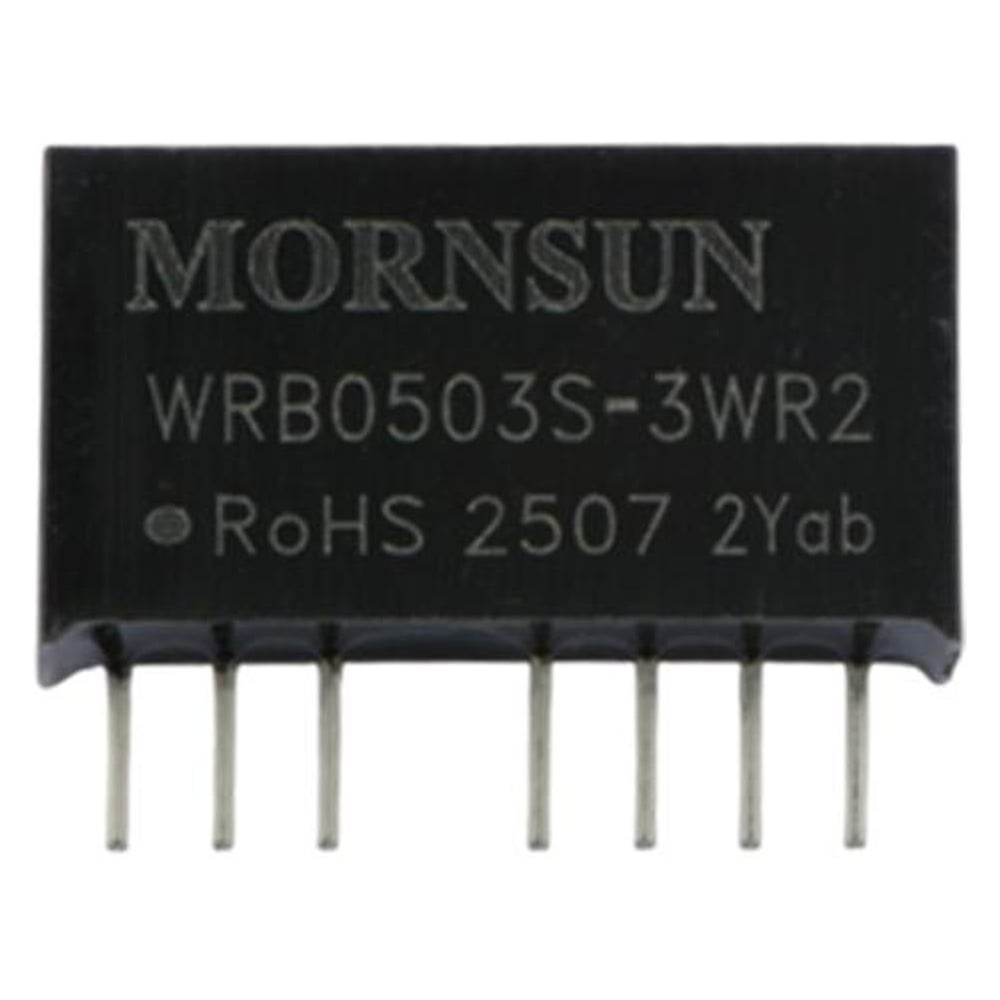 Изображение товара Блок питания MORNSUN WRB0503S-3WR2 на печатную плату, DC/DC 3 Вт 3.3 В, изолированный, широкий вход, однополярный выход 3152936
