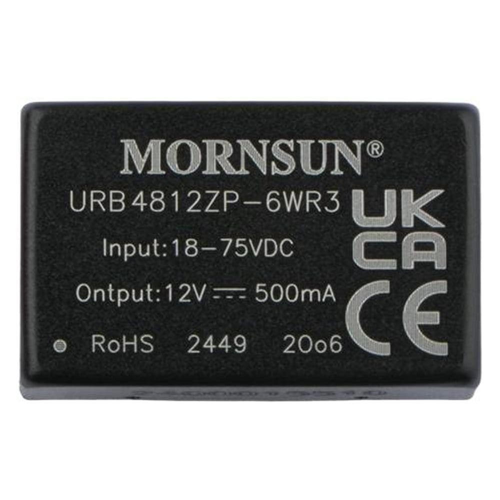 Изображение товара Блок питания MORNSUN URB4812ZP-6WR3 12 В 6 Вт широкополосный, изолированный