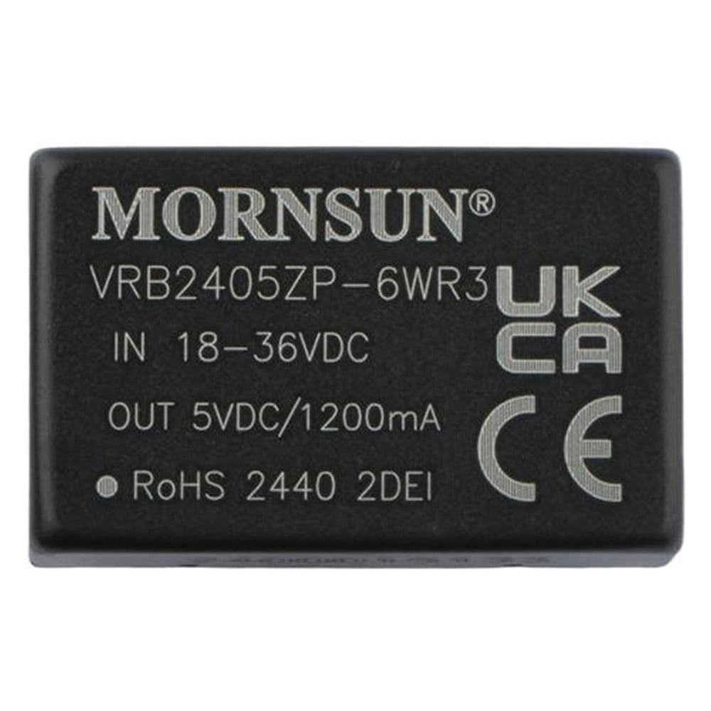 Изображение товара Блок питания MORNSUN VRB2405ZP-6WR3 на печатную плату, DC/DC 6 Вт 5 В, изолированный, однополярный выход, стандартный корпус 2738251