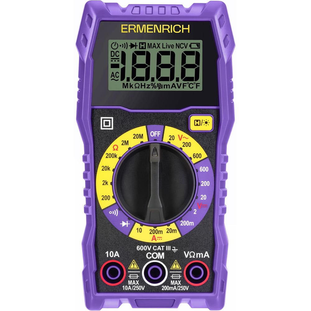 Цифровой мультиметр Ermenrich Zing TC07, фиолетовый 86327