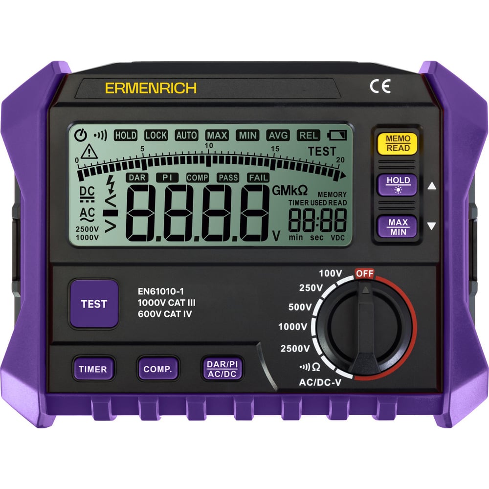 Изображение товара Тестер изоляции Ermenrich Ping ET50, фиолетовый 86320
