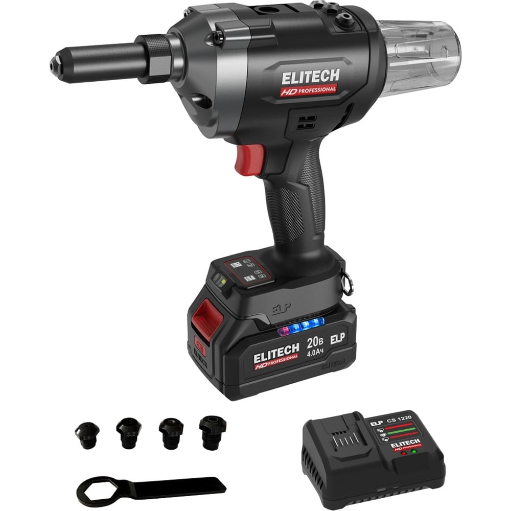 Изображение товара Пистолет заклепочный аккумуляторныйCRG 2063BL (E2208.023.01) Elitech 207370