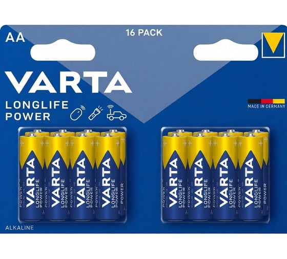 Изображение товара Батарейки Varta Longlife Power LR06/AA BL16 4906121716 RPL00845