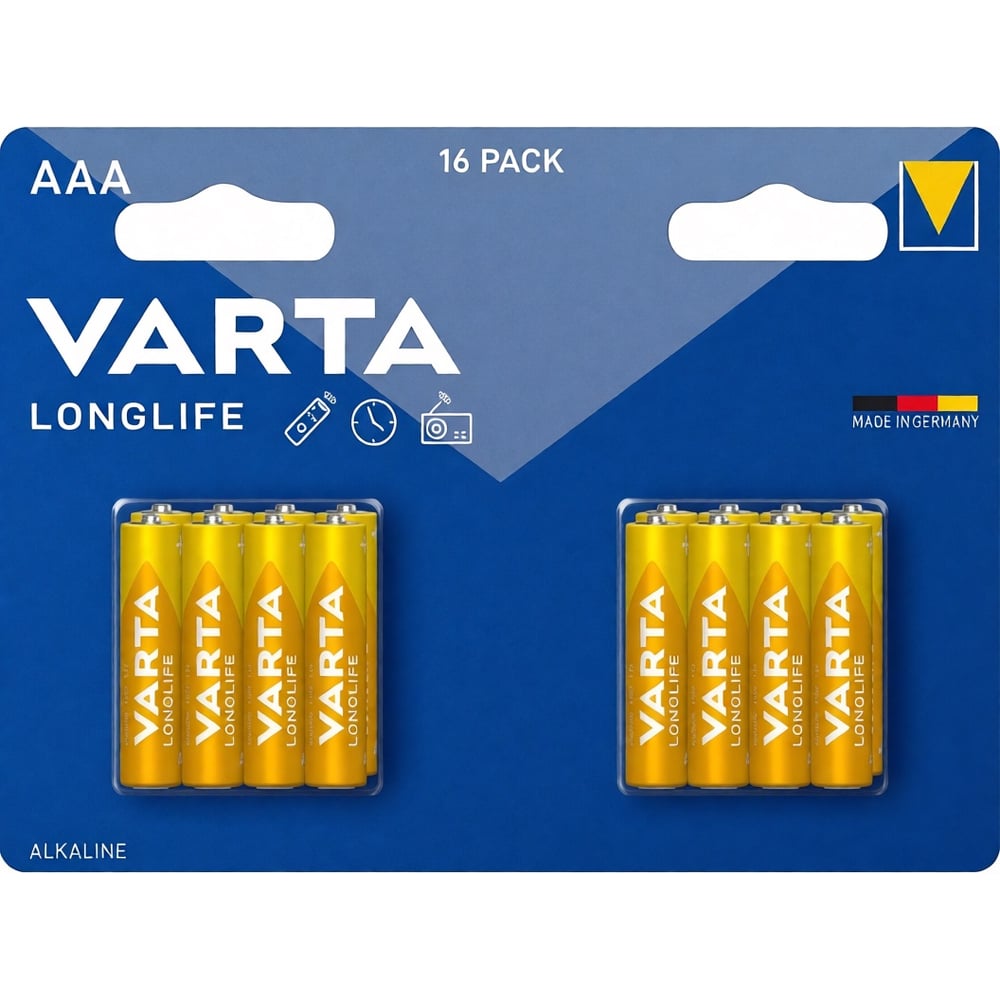 Изображение товара Батарейки Varta Longlife LR03/AAA BL16 4103101716 RPL00838