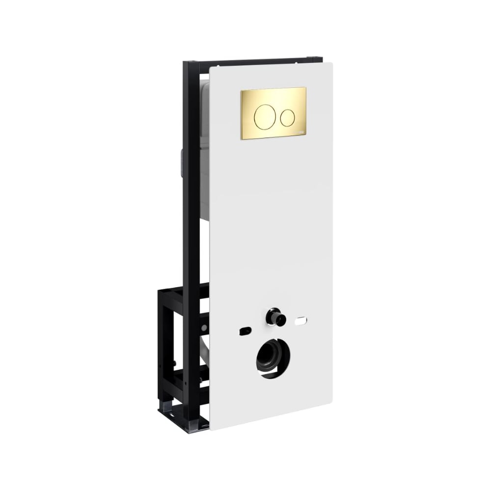 Изображение товара Инсталляция для унитаза WasserKraft Глан с золотой клавишей и объемом 3/6 л