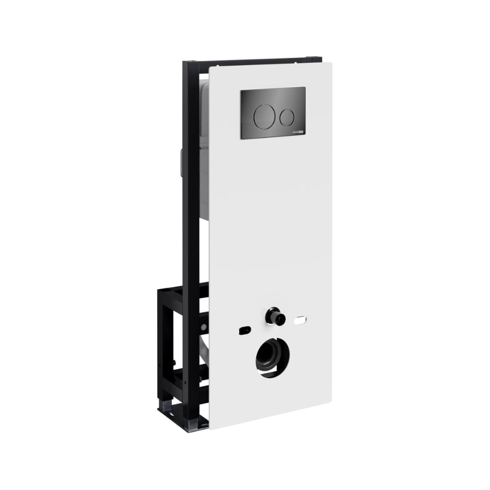 Изображение товара Инсталляция для унитаза WasserKraft Глан 66TLT.010 Механизм из стали с черной клавишей