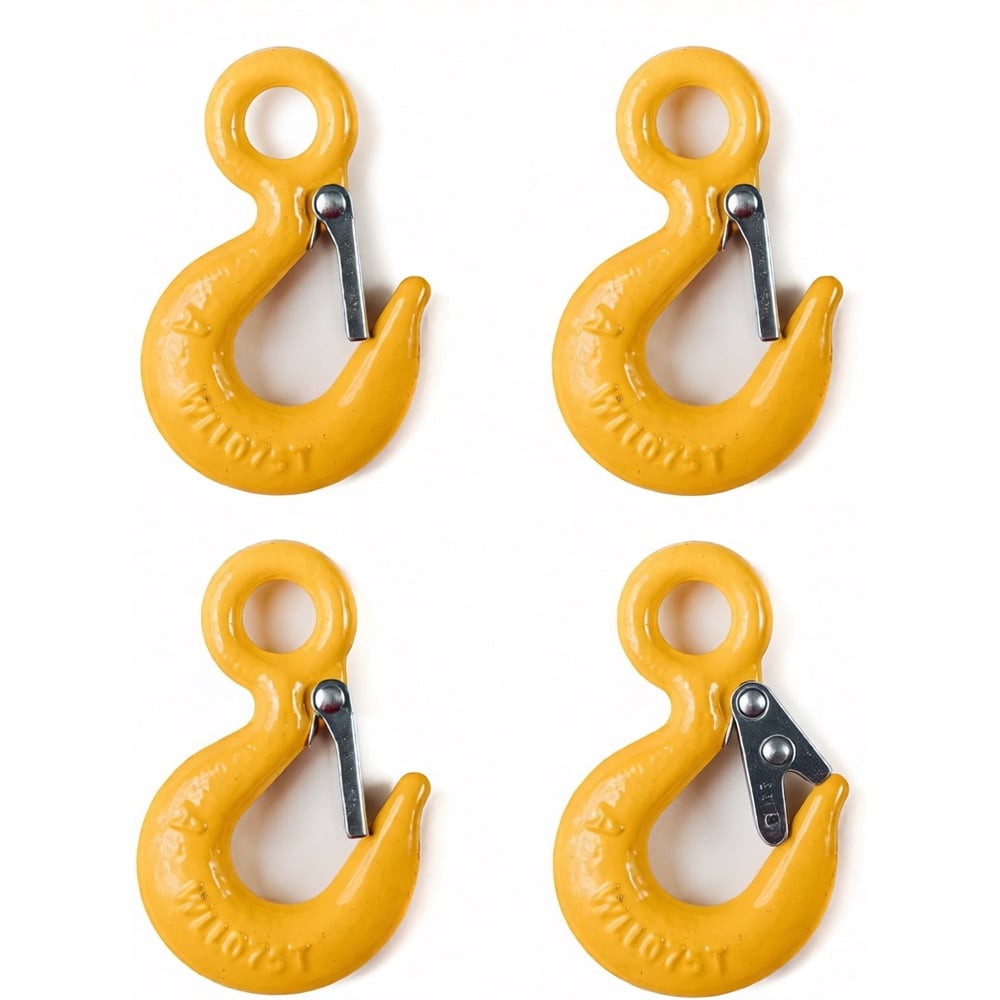 Изображение товара Крюки чалочные КанТраст 1,5 т (4 шт) с ушком, сталь, окрашенные