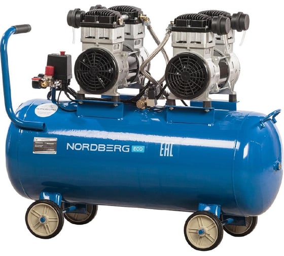 Изображение товара Компрессор NORDBERG безмасляный 220В, ресив. 100л, 400л/мин NCEO100/400