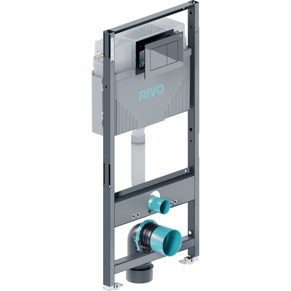 Изображение товара Комплект RIVO SYSTEMS Инсталляция для унитаза со сливным баком RIVO Set A + Панель смыва RIVO Touch Line Хром глянцевый ( 1 шт. ) 200001.2