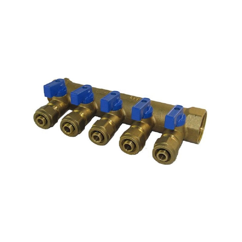 Изображение товара Коллектор с шаровыми краном SMT 1x16x5, 5 выходов, латунь