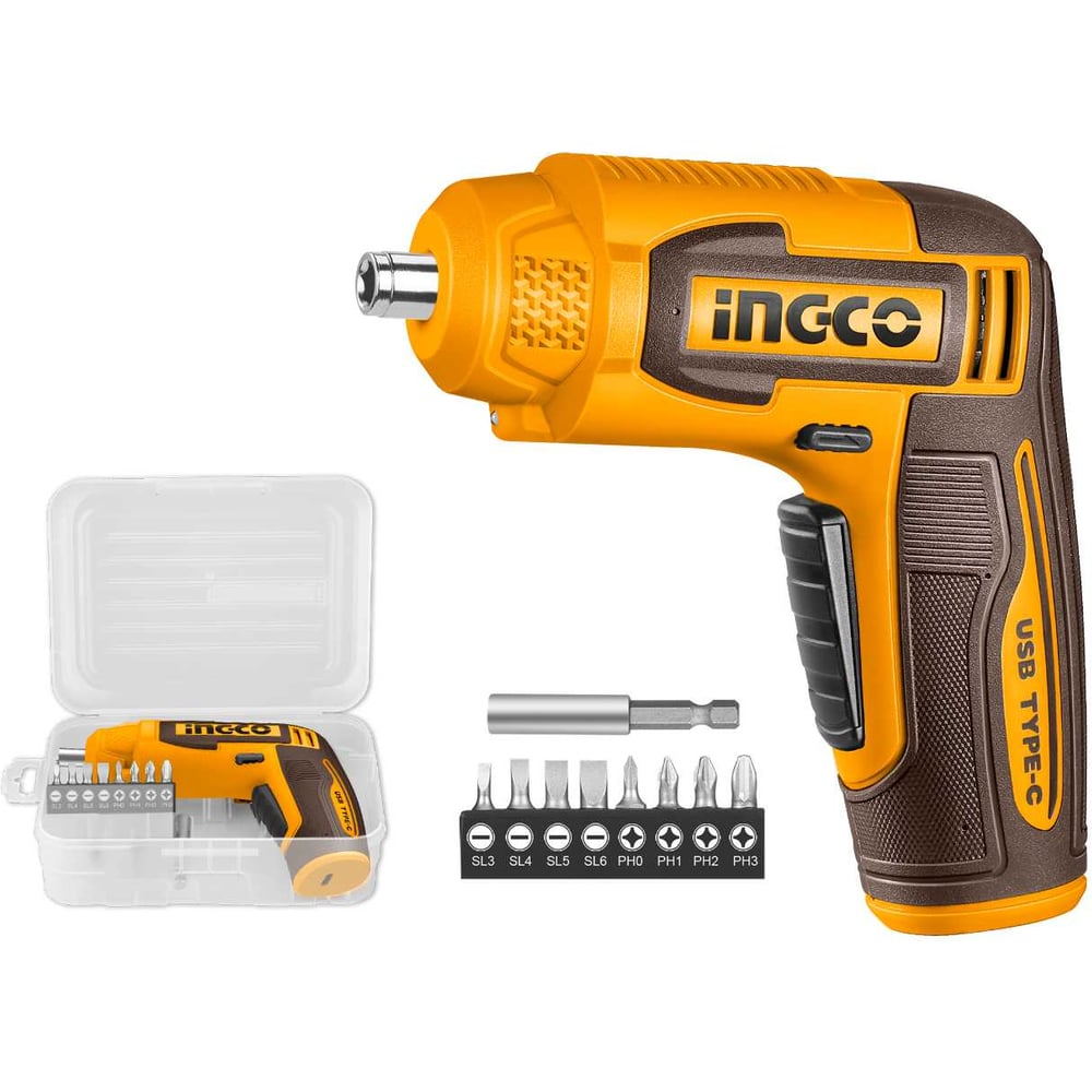 Изображение товара Аккумуляторная отвертка INGCO 4В Type-C, 4 Нм (5/20) CSDLI0458