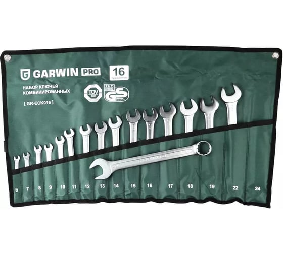 Изображение товара Набор ключей комбинированных Garwin 16 предметов, 6-24 мм GR-ECK016