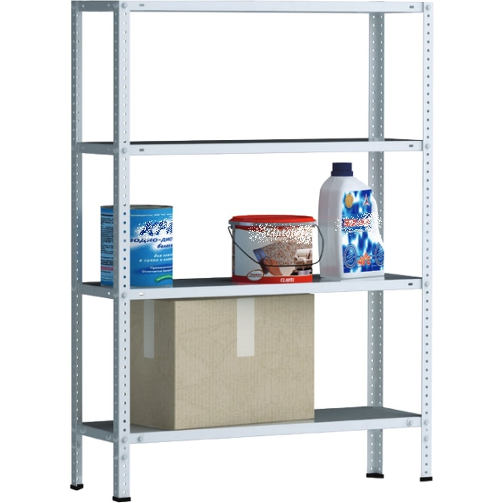 Изображение товара Металлический стеллаж METOS 1950x1000x400 мм 4 полки напольный стационарный