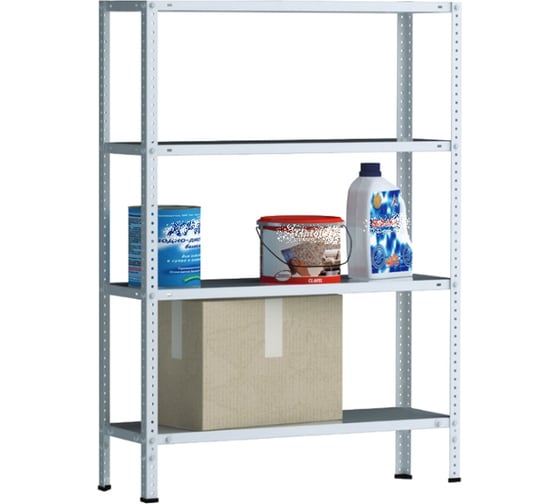 Изображение товара Стеллаж Завод металлоизделий METOS 1950x1000x400 мм, 4 полки 22014410