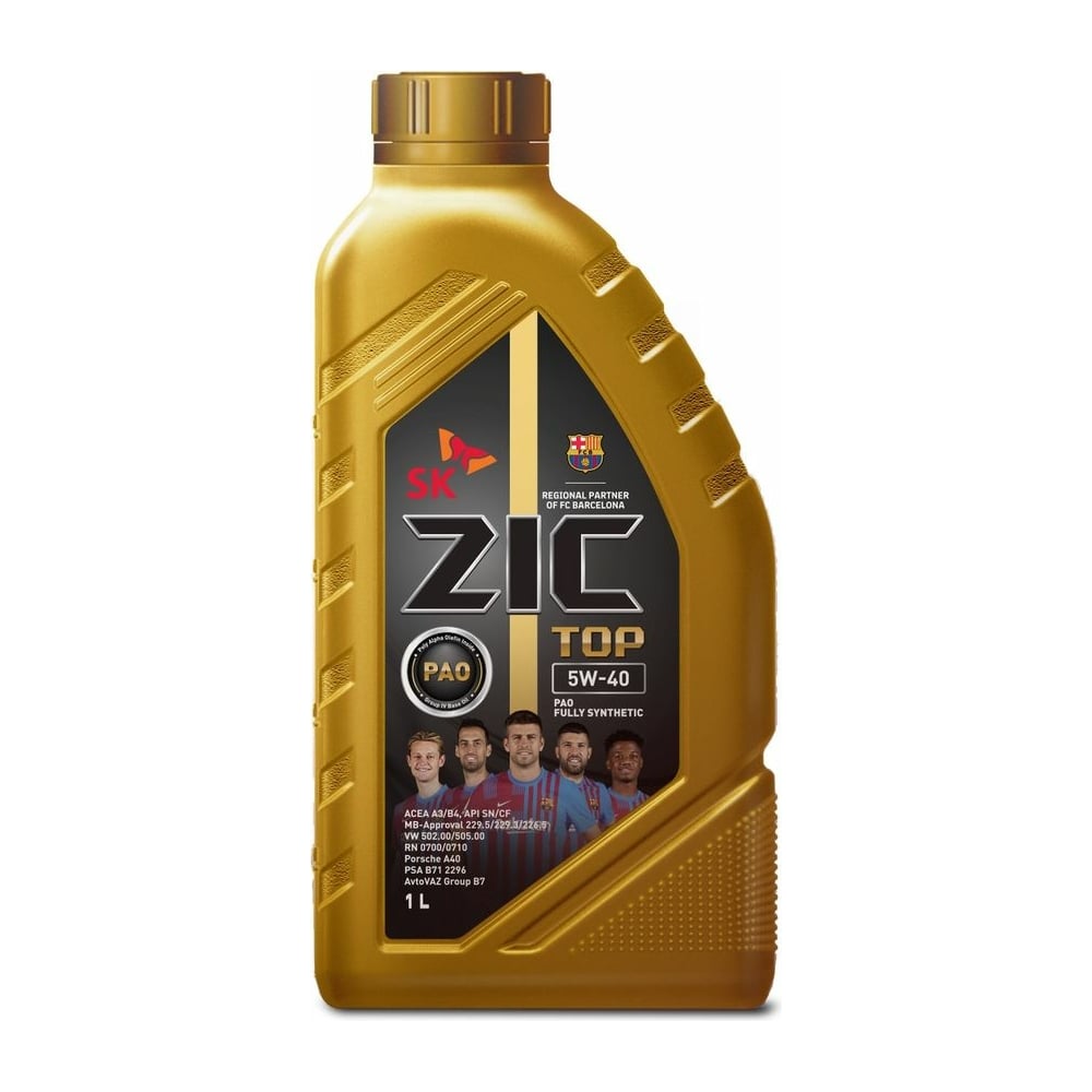 Изображение товара Моторное масло ZIC TOP 5W-40 1 л синтетическое для легковых дизельных двигателей