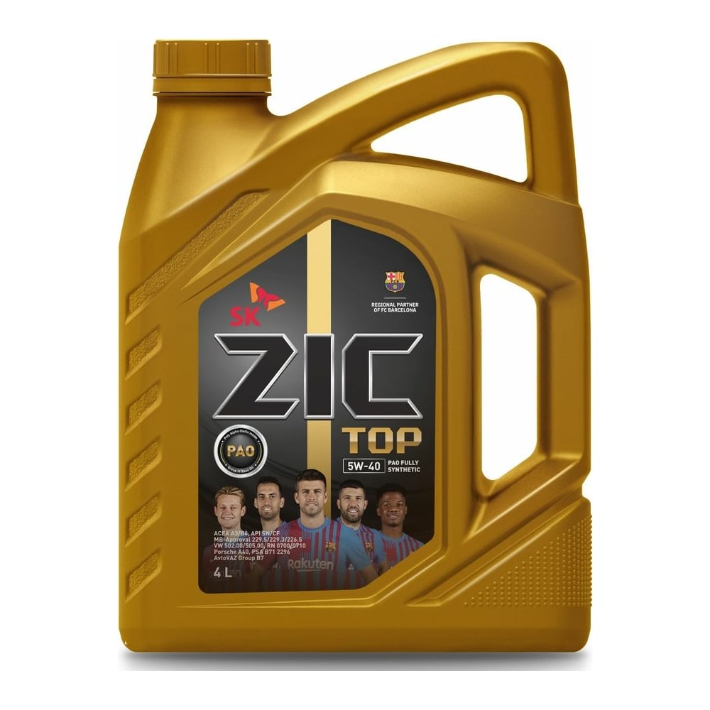 Изображение товара Моторное масло ZIC TOP 5W-40 4 л синтетическое для легковых автомобилей