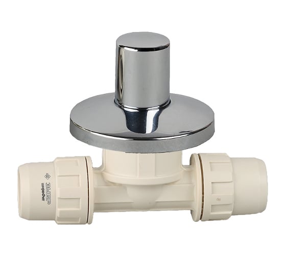 Изображение товара Запорный кран для трубопровода Зубр в сборе "ШиреФит" (20х20 мм) 51570-20