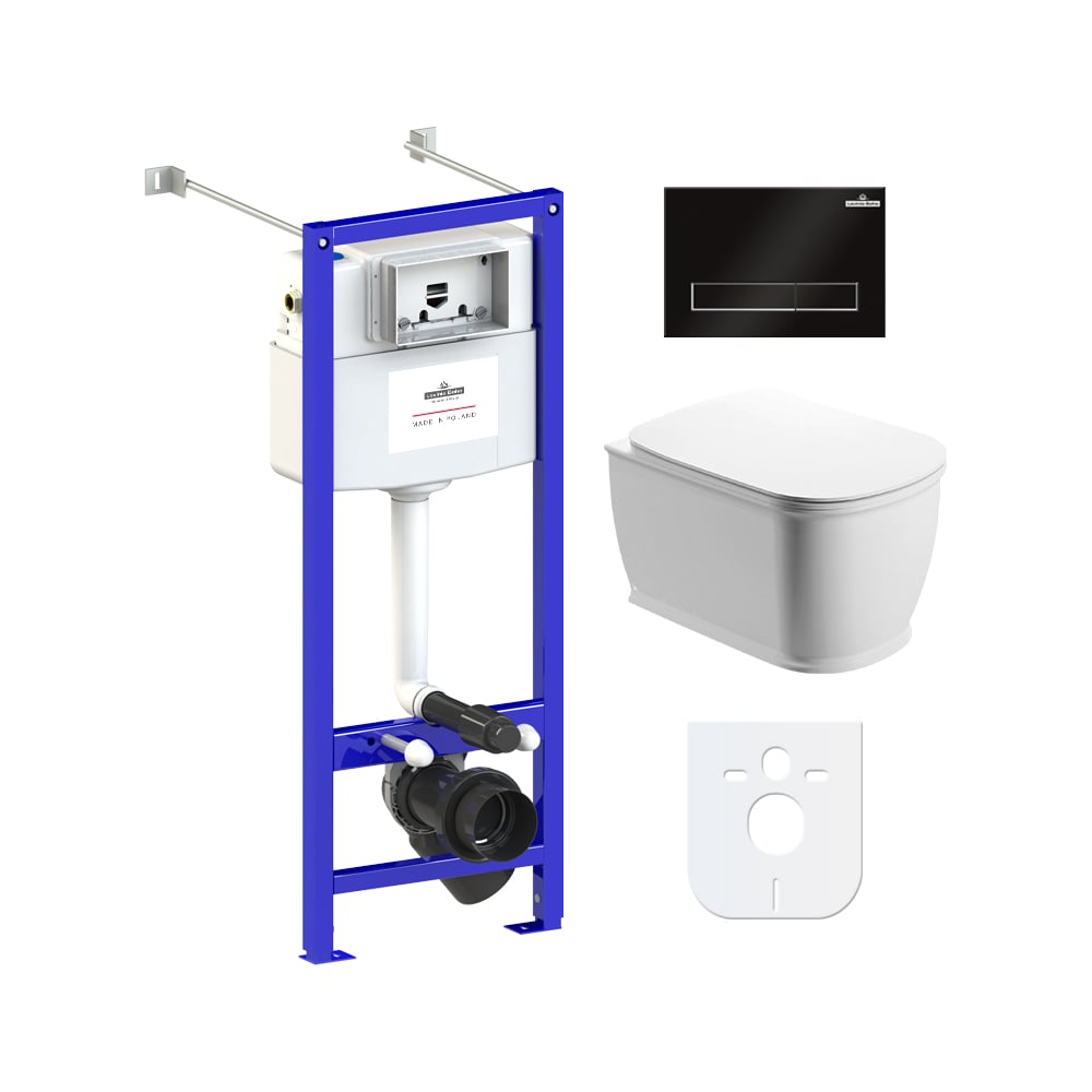 Изображение товара Комплект инсталляции с унитазом Lavinia Bell Pro Rimless 6 в 1 современный белый