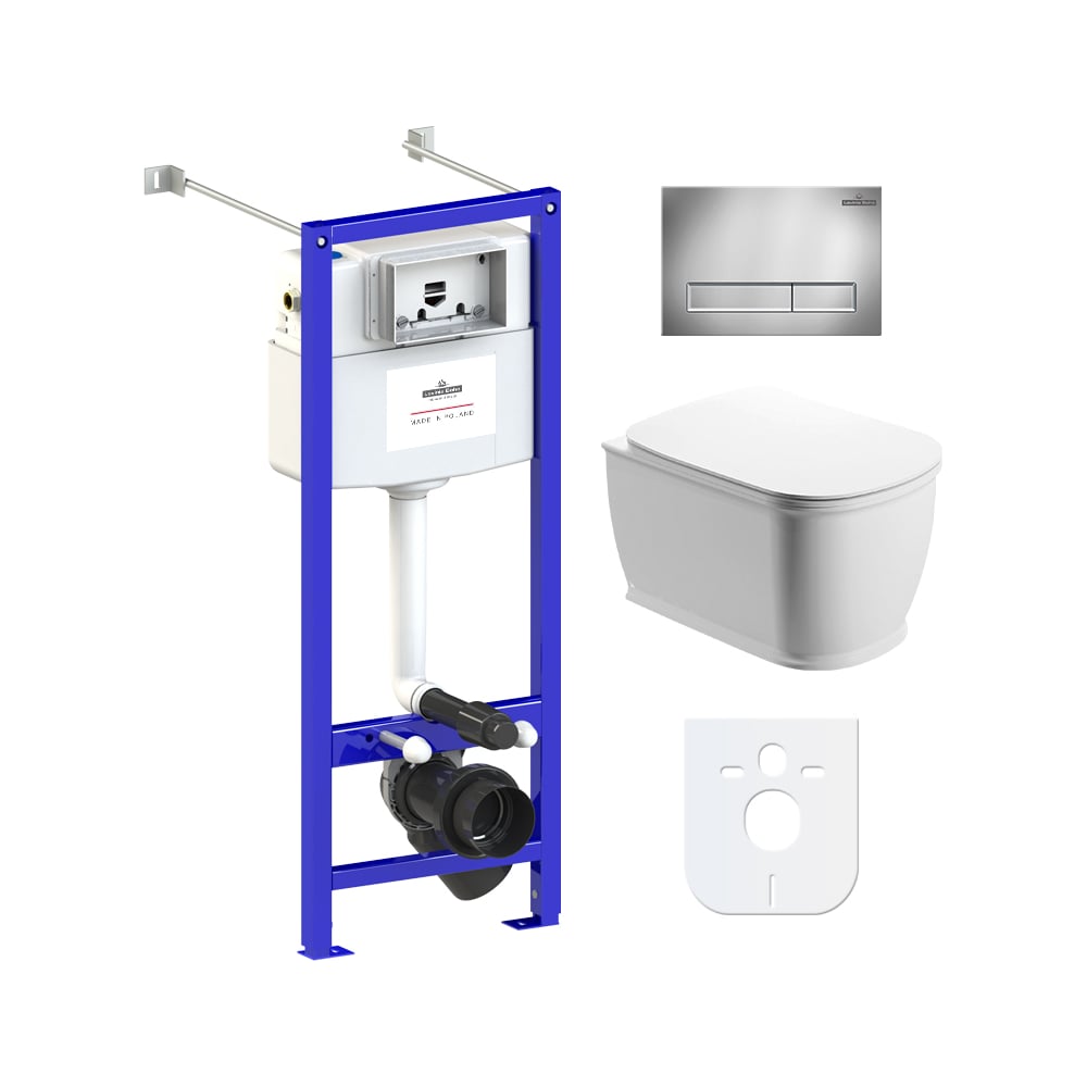 Изображение товара Комплект инсталляции с унитазом Lavinia Boho Bell Pro Rimless 6 в 1 современный белый