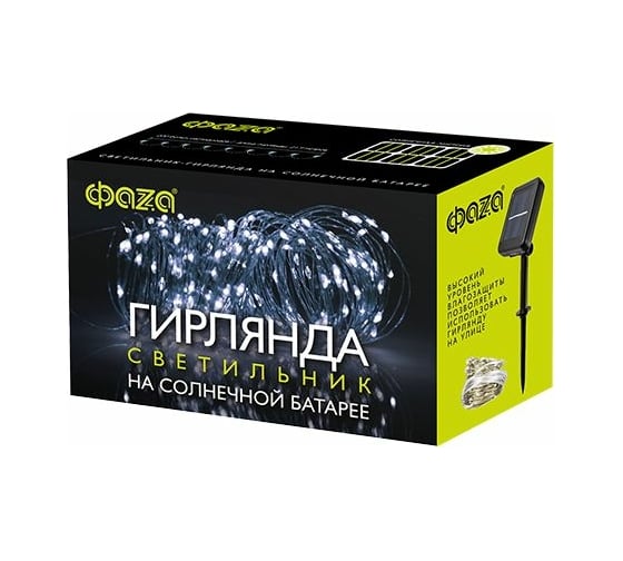 Изображение товара Светодиодный светильник ФАZА садовый SLR-G03-200W нить 200LED холод. бел. на солнечн. батарее 5033337