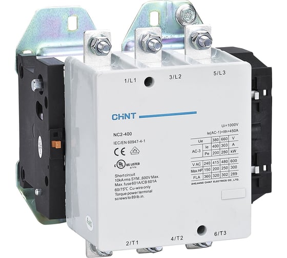 Изображение товара Контактор CHINT NC2-400 400А 110В/АС3 50Гц (R) 236145