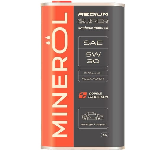 Изображение товара Масло моторное Minerol REDIUM SUPER SAE 5W-30 API SL/CF ACEA A3/B3, A3/B4 (4 л.) 00-00009906