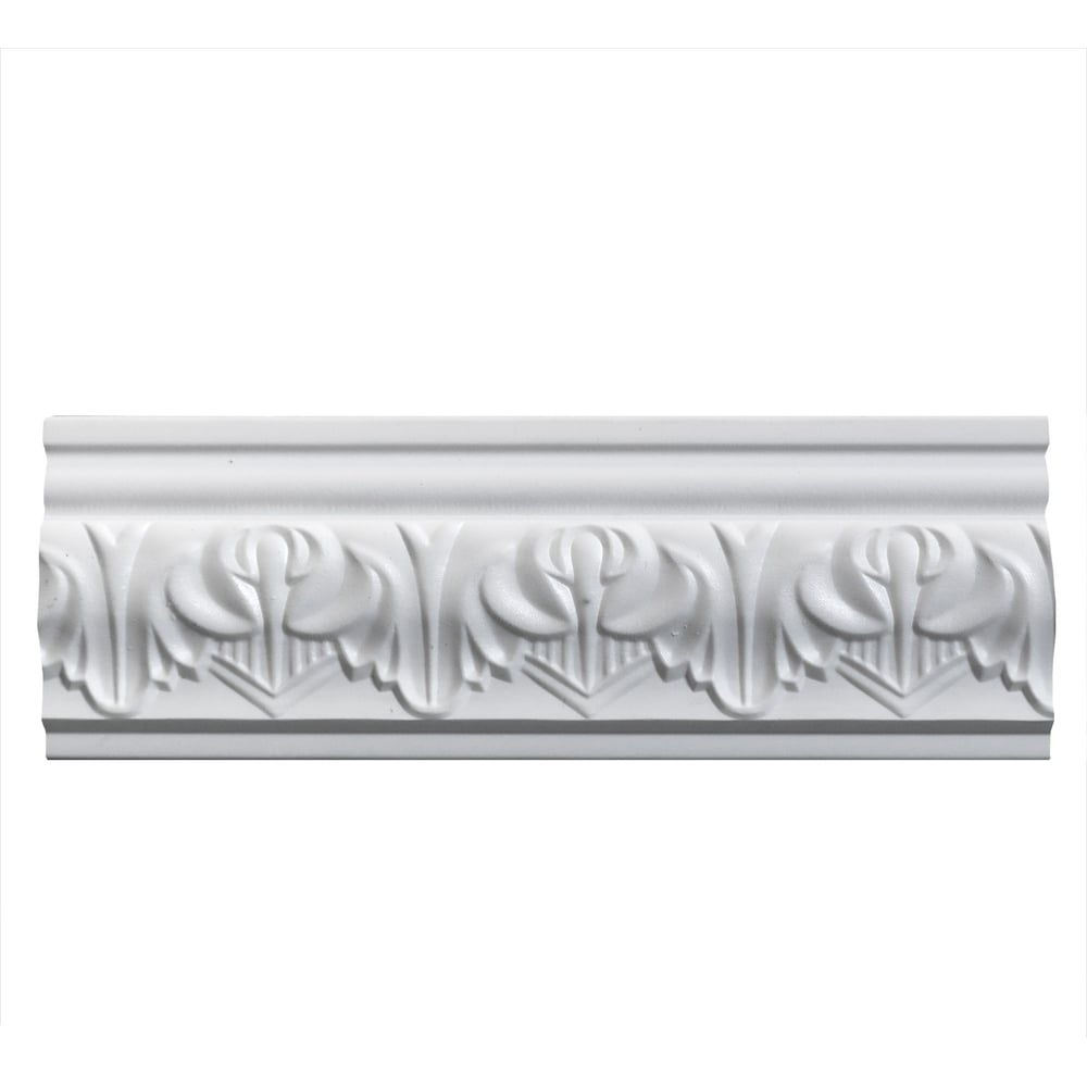 Изображение товара Потолочный плинтус DECOMASTER D152B с рисунком для натяжных потолков белый 85х20 мм