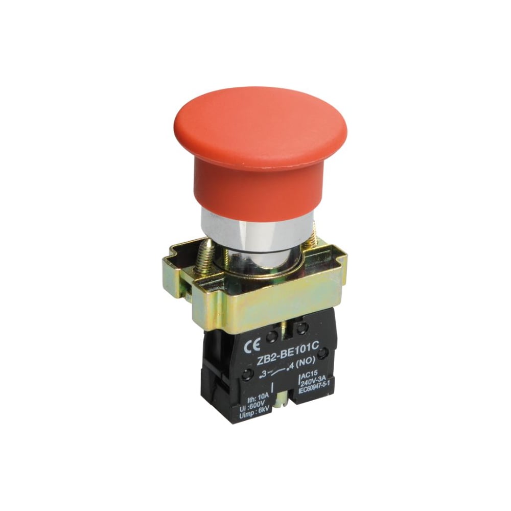 Изображение товара Кнопка управления IEK LAY5-BC41 Грибок красная 1NO BBG70-BC-K04