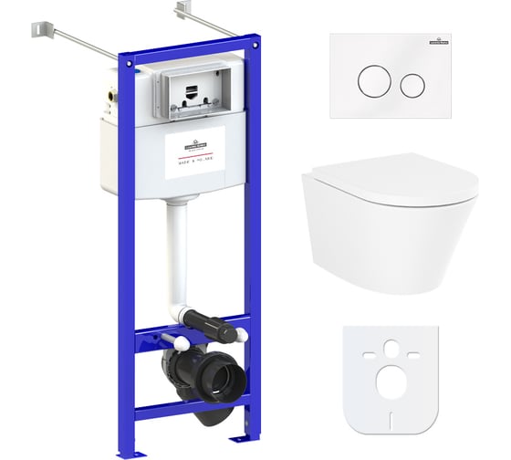 Изображение товара Инсталляция с подвесным унитазом Lavinia Boho Biore Compacto Rimless комплект 6 в 1 77050179