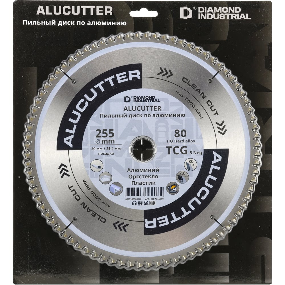 Изображение товара Диск пильный Diamond Industrial 255х30/25.4 мм Z80 AluCutter DIDA255Z80
