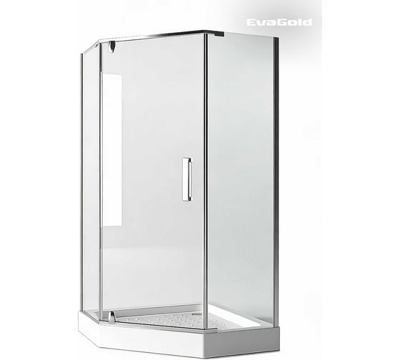 Изображение товара Душевое ограждение EvaGold JY028 трапеция 90×90×185 см без поддона прозрачное стекло EG220040