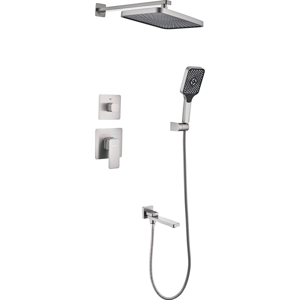 Изображение товара Душевая система скрытого монтажа Fmark FS8748-3L с 3 режимами и керамическим запорным клапаном