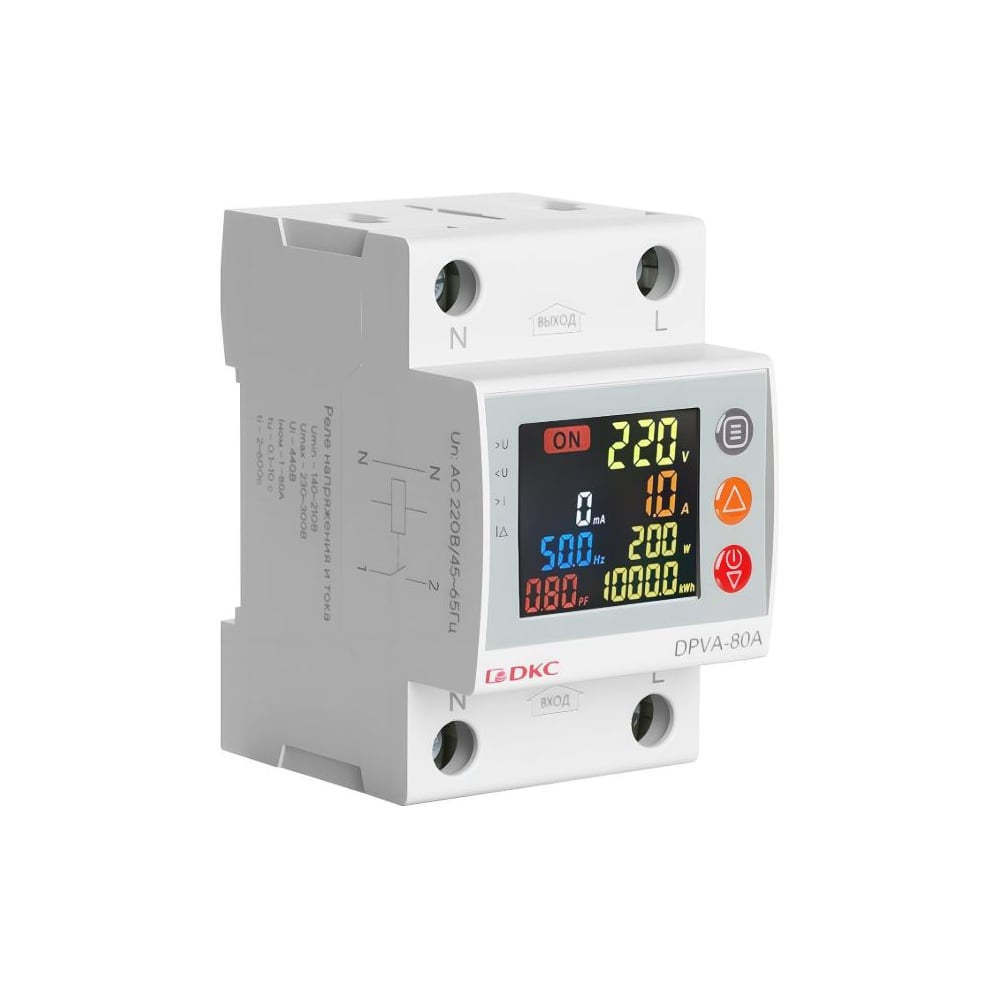 Изображение товара Реле напряжения с контролем тока DKC на 32 А 1 ШТ DPVA 32A DPVA-32A