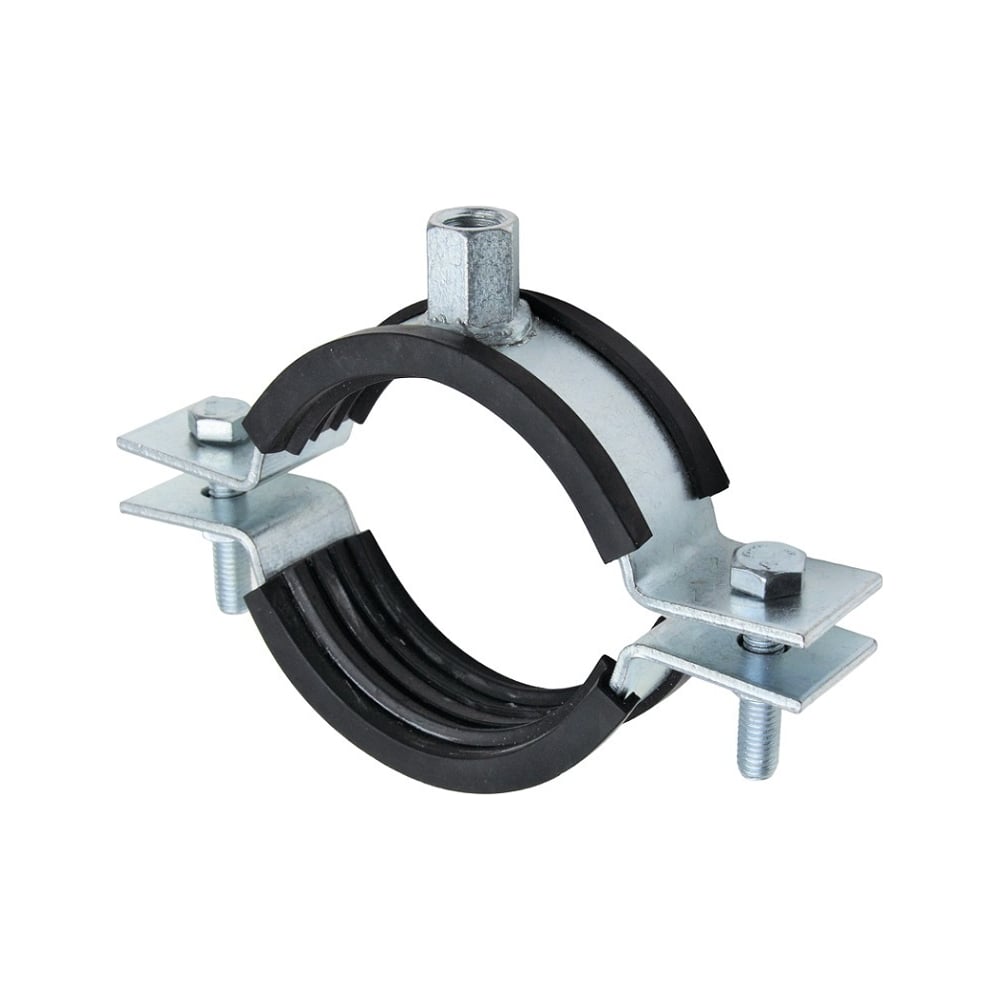 Хомут трубный Stalmax LCP-H 32-37 (1) для тяжелых нагрузок с виброгасителем и комбинированной гайкой М10/M12 (арт. 10151) оцинкованная сталь (уп. 50 шт) 10151-023