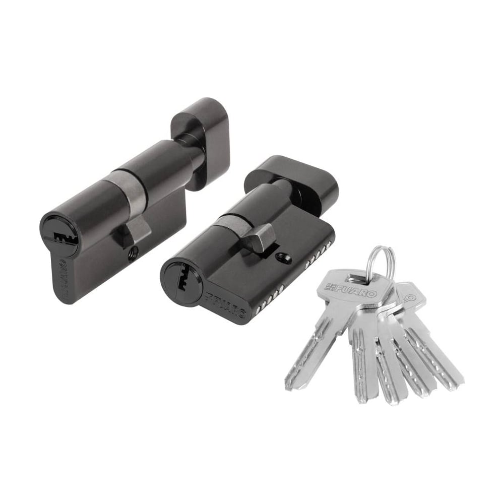 Цилиндровый механизм FUARO (200 ZM/60) 2000ZM Knob 60 (25+10+25) BL-24 черный 5Key с вертушкой 60079