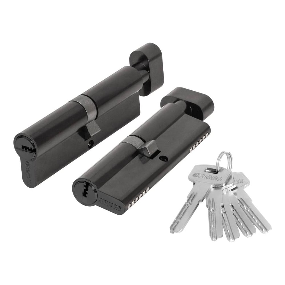 Цилиндровый механизм FUARO (200 ZM/110) 2000ZM Knob 110 (45+10+55) BL-24 черный 5Key с вертушкой 60103