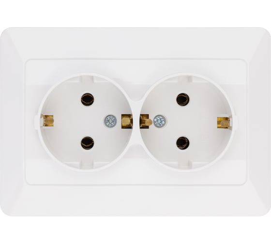 Изображение товара Двойная розетка TDM ELECTRIC 2П+З 16А 250В белая Ильмень SQ1823-0012