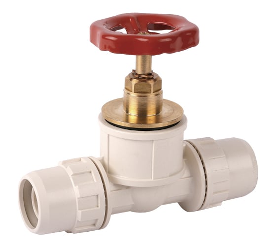 Изображение товара Запорный кран для трубопровода Зубр в сборе "ШиреФит" (16х16 мм) 51571-16