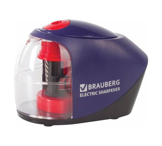 Изображение товара Электрическая точилка BRAUBERG Delta питание от 4 батареек АА, спиралевидное лезвие 228421