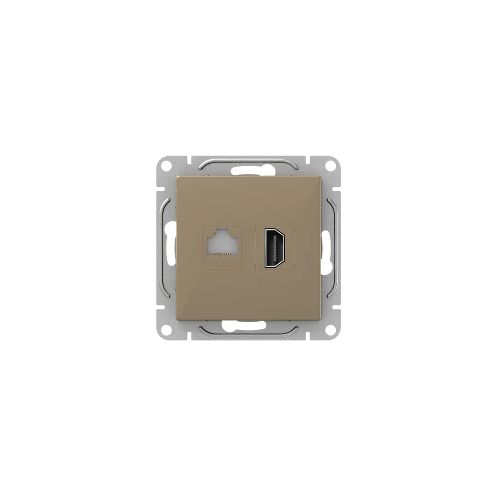 Механизм розетки EKF Эпика HDMI+RJ45 (cat5), шампань UP1-SOC-HDMI-RJ45