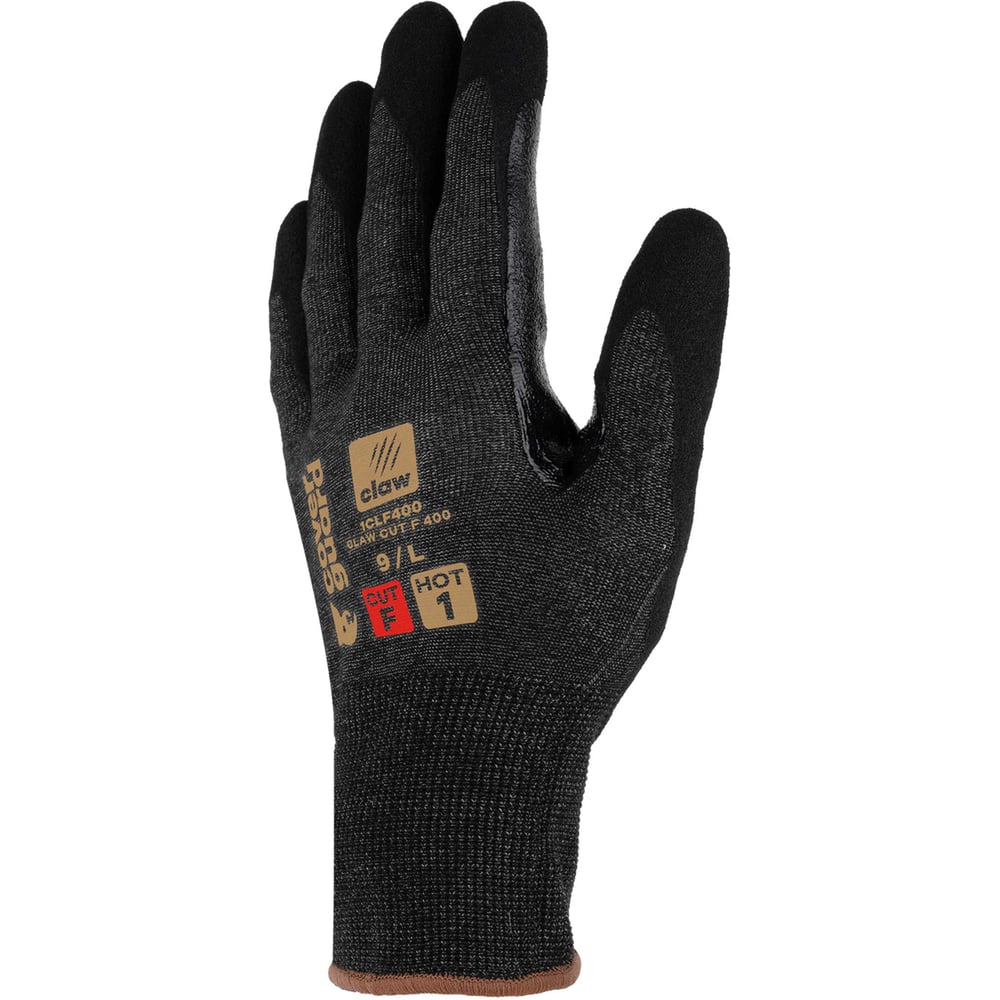 Перчатки COVERGUARD CLAW CUT F 400 защитные темно-серые с черным 5450564079083