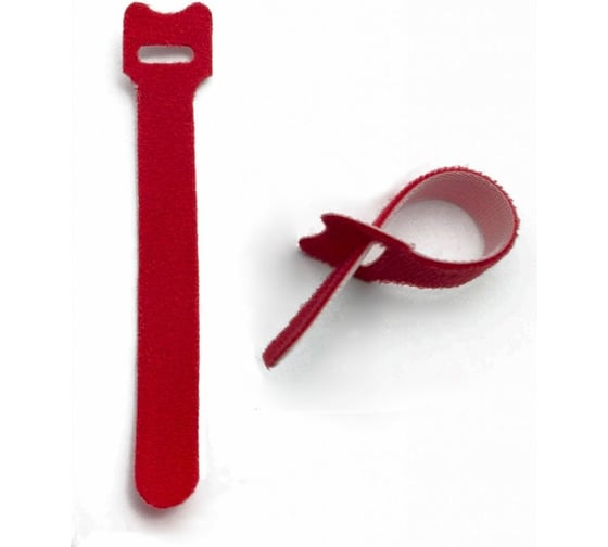Изображение товара Хомут-липучка для кабеля Retic 180 мм, красный, 10 шт. WASN-180-RD-10