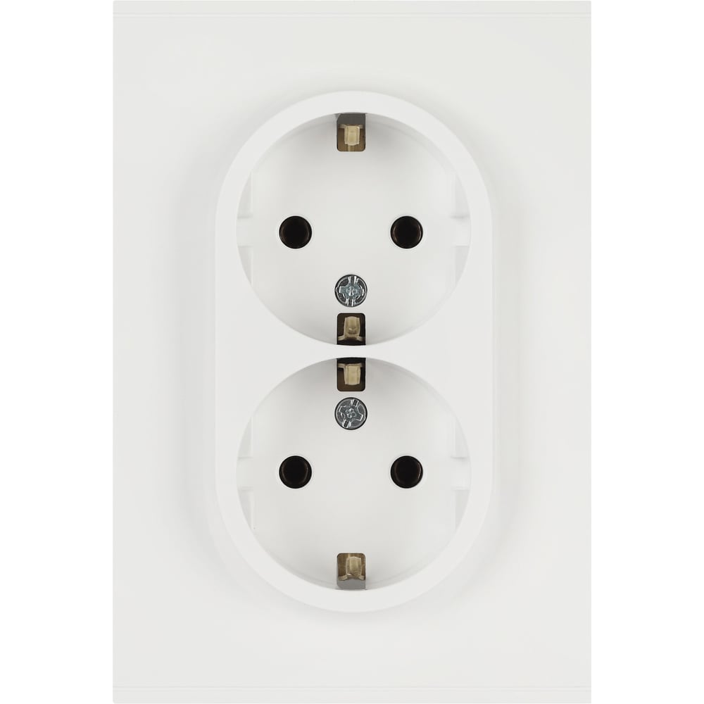 Изображение товара Розетка ЭРА Arktik 16-2105-08 двойная с заземлением 2X2P+E Schuko со шторками 16А-250В белый матовый Б0070461