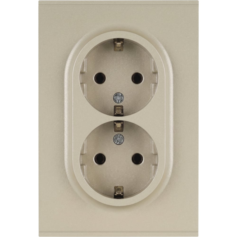 Изображение товара Розетка ЭРА Arktik 16-2104-04 двойная с заземлением 2X2P+E Schuko 16А-250В шампань Б0070447