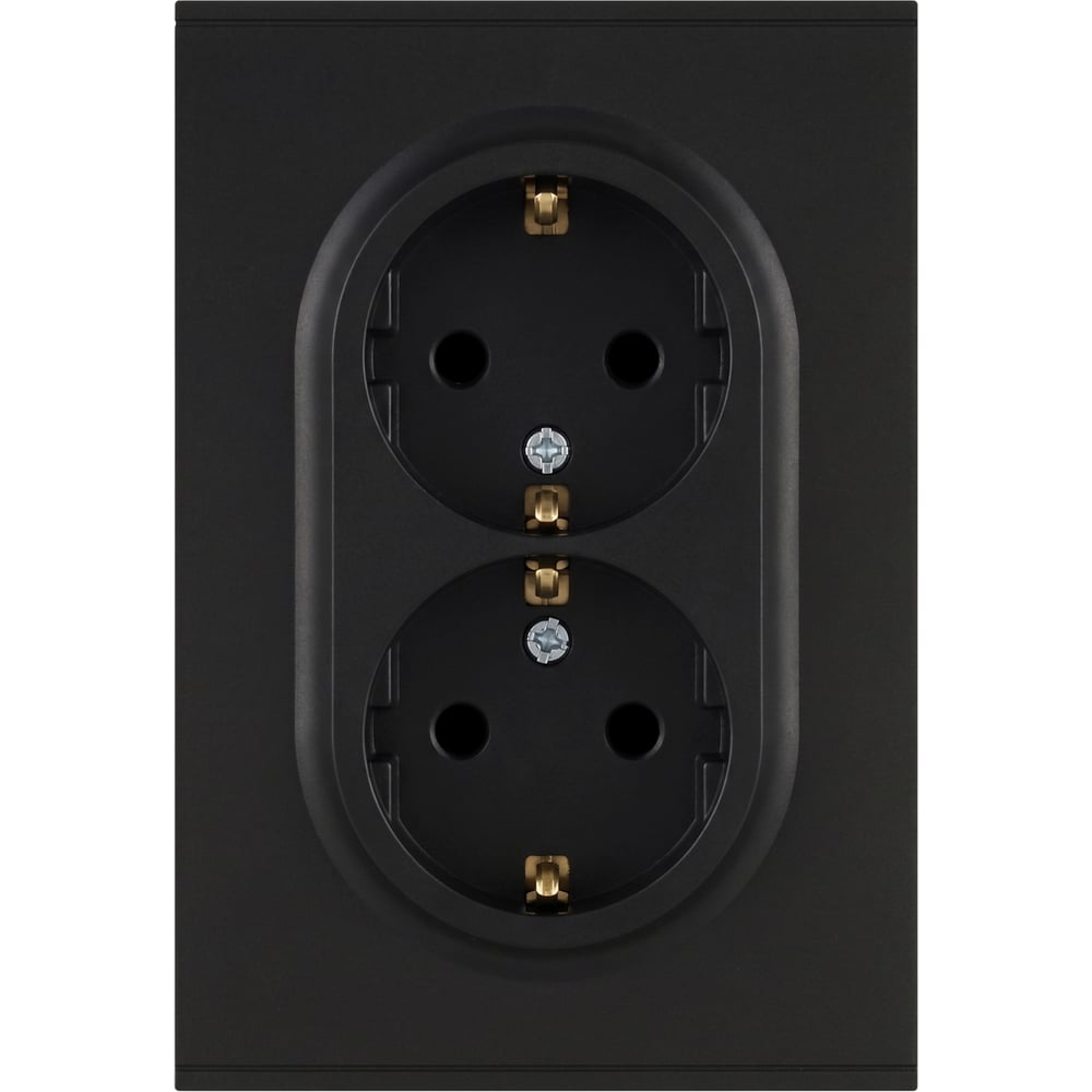 Изображение товара Розетка ЭРА Arktik 16-2105-05 двойная с заземлением 2X2P+E Schuko со шторками 16А-250В антрацит Б0070458