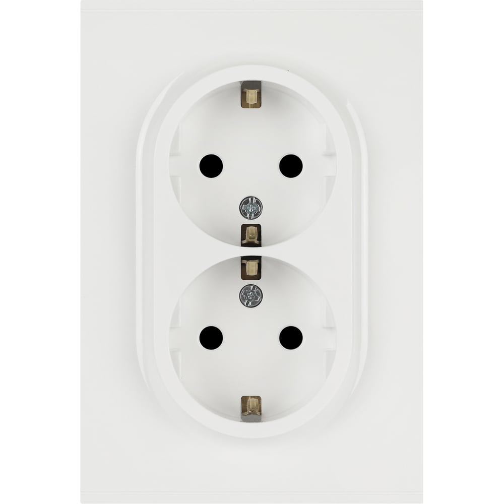 Изображение товара Розетка ЭРА Arktik 16-2105-01 двойная с заземлением 2X2P+E Schuko со шторками 16А-250В белый Б0070454