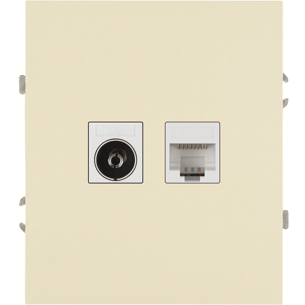Изображение товара Розетка ЭРА Arktik 16-3110-02 комбинированная RJ45+TV слоновая кость Б0070495