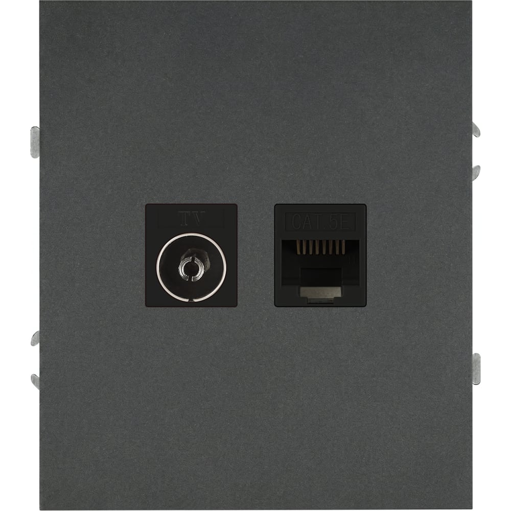 Изображение товара Розетка ЭРА Arktik 16-3110-06 комбинированная RJ45+TV графит Б0070499