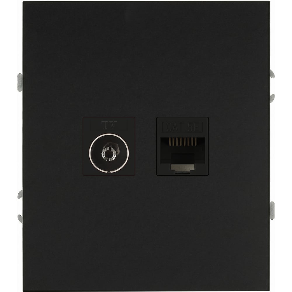 Изображение товара Розетка комбинированная ЭРА Arktik RJ45+TV антрацит